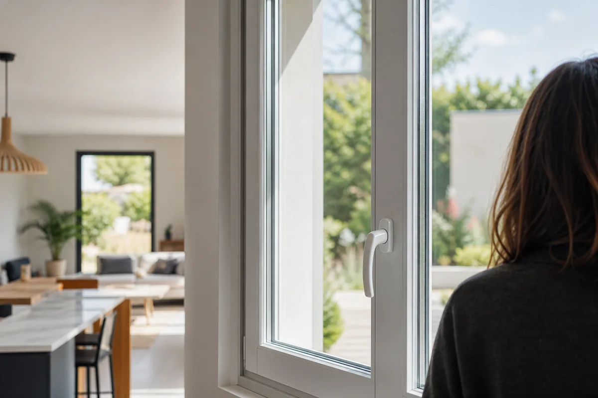 Intérieur lumineux avec fenêtres neuves et lumière naturelle traversant la pièce